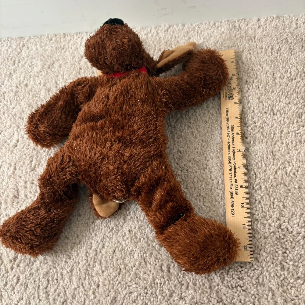 Hallmark Plush Reindeer Comet Sparkly Brown Soft Stuffed Animal‎ Red Collar